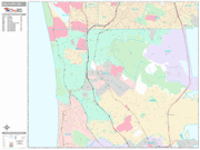 Daly City Wall Map Premium Style